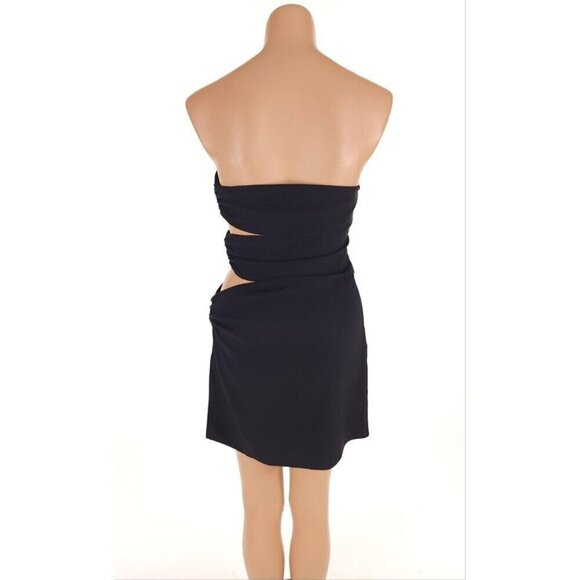 Magda Butrym Asymmetrical Cut-Out Short Cocktail Dress FR 36 US 4 Black NWT - Picture 7 of 16